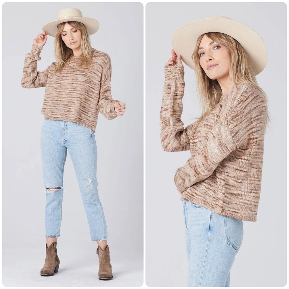 New! Saltwater Luxe Tan Sand and Brown Marbled Sweater 🤎 XL NWT!